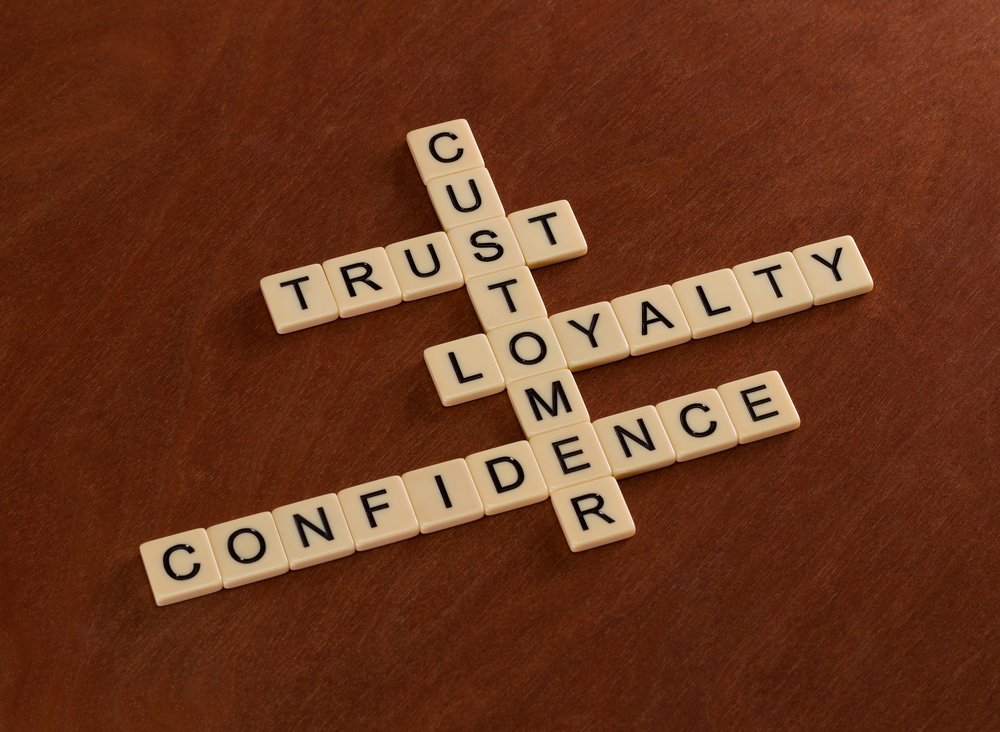 Crossword Puzzle With Words Trust Loyalty Confidence Customer
