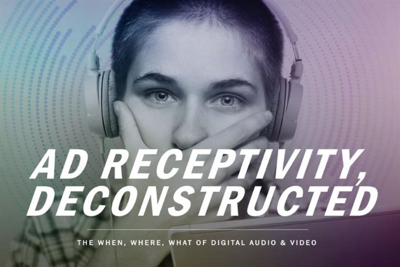 STUDY UNEARTHS MAJOR DIFFERENCES IN AD RECEPTIVITY FOR DIGITAL AUDIO LISTENERS AND VIDEO VIEWERS