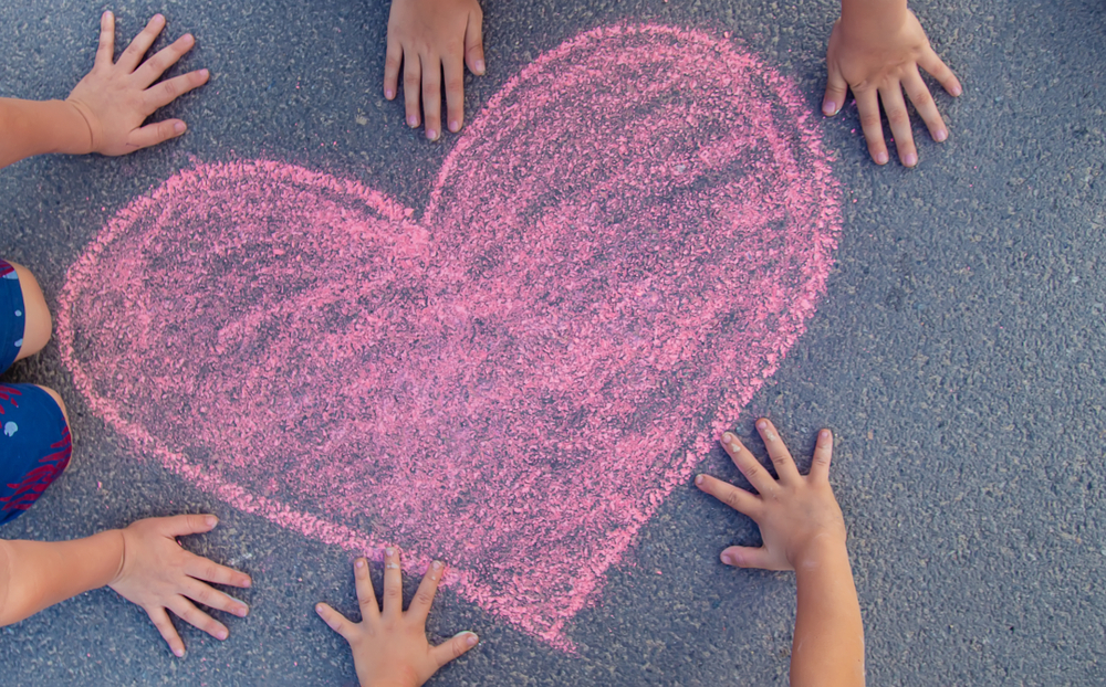 Children’s Sidewalk Art of Hope and Unity