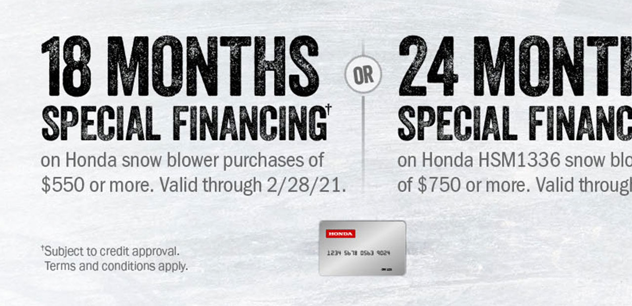 Honda Snow Blower Special Financing Offer!